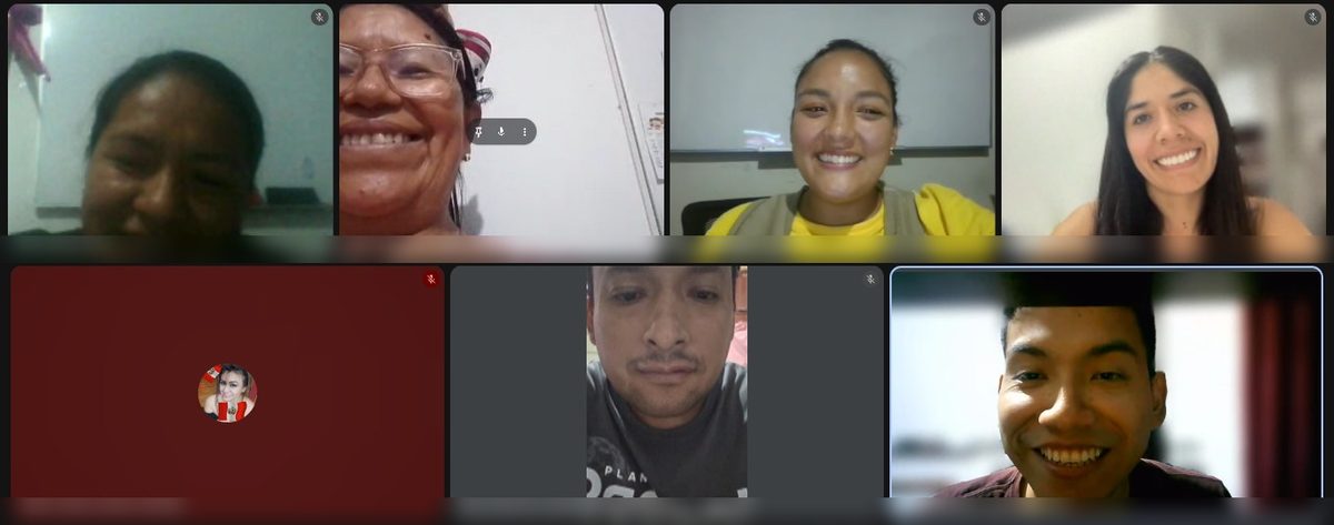 Sesión de acompañamiento virtual con docentes participantes